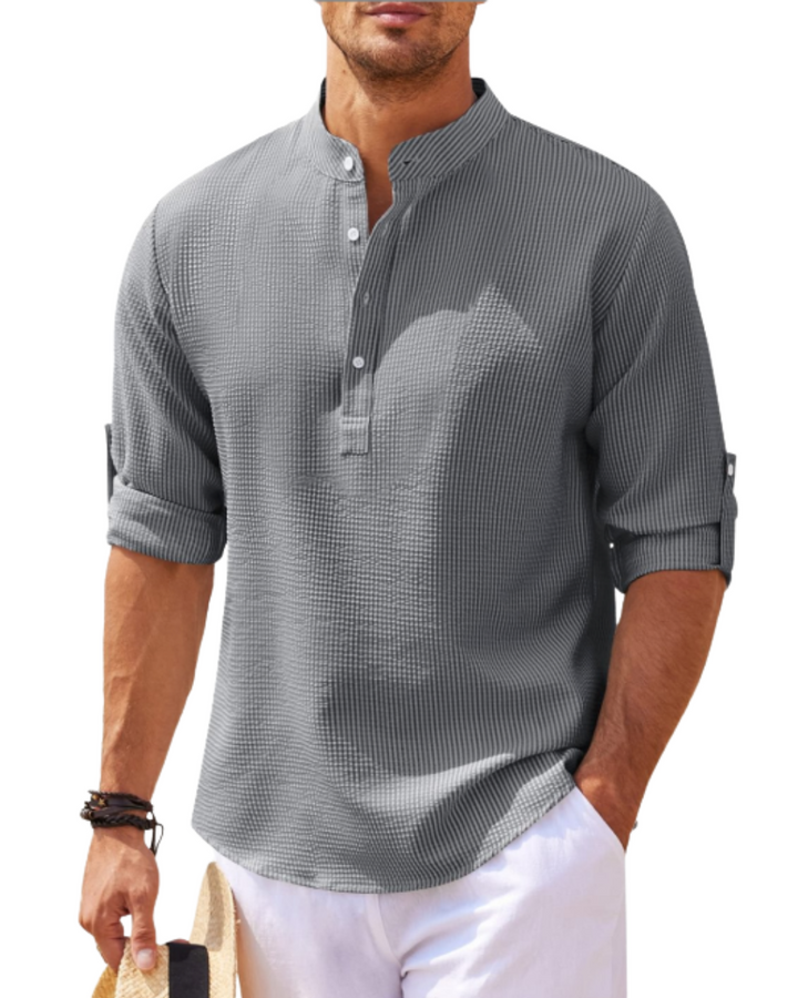 Polo Manche Longue Homme en Tissu Léger et Respirant - Style Décontracté et Élégant, Coupe Ajustée 3