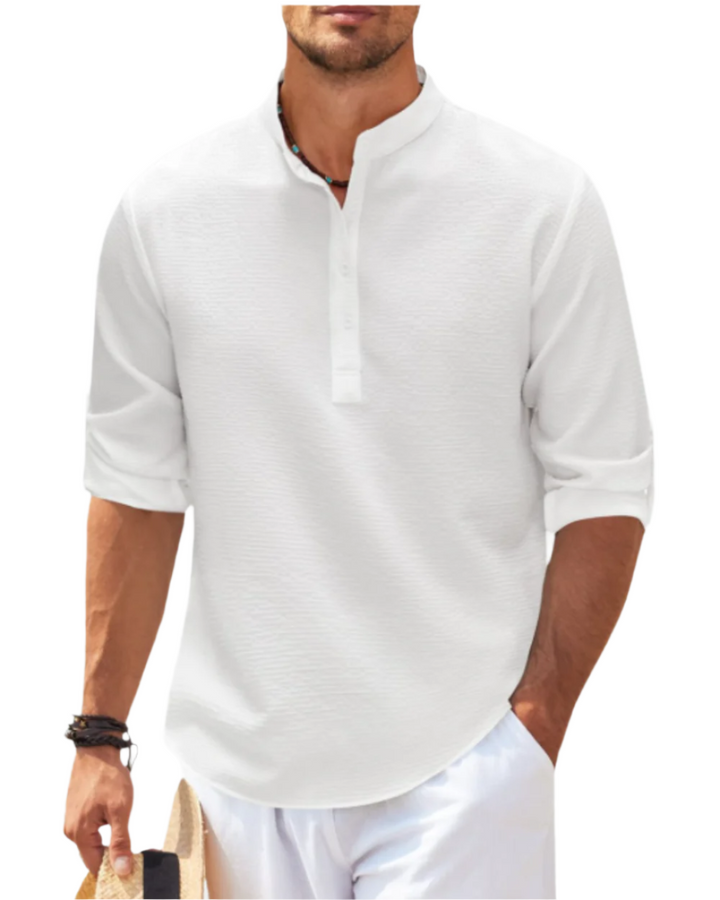 Polo Manche Longue Homme en Tissu Léger et Respirant - Style Décontracté et Élégant, Coupe Ajustée 4