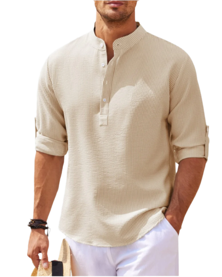 Polo Manche Longue Homme en Tissu Léger et Respirant - Style Décontracté et Élégant, Coupe Ajustée 5