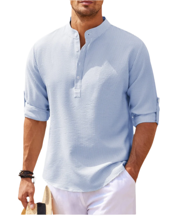 Polo Manche Longue Homme en Tissu Léger et Respirant - Style Décontracté et Élégant, Coupe Ajustée 7