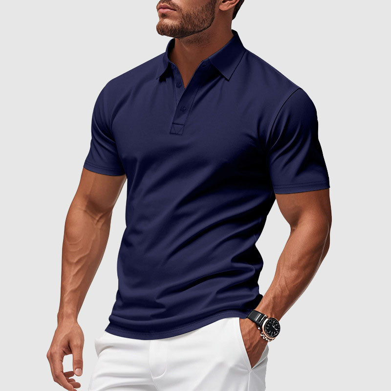 Polo Performance en Polyester Mélangé Ultra-Doux avec Col Structuré – Azure Crest 0