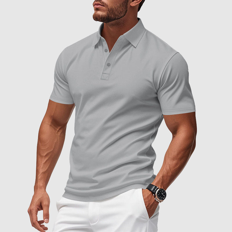 Polo Performance en Polyester Mélangé Ultra-Doux avec Col Structuré – Azure Crest 3