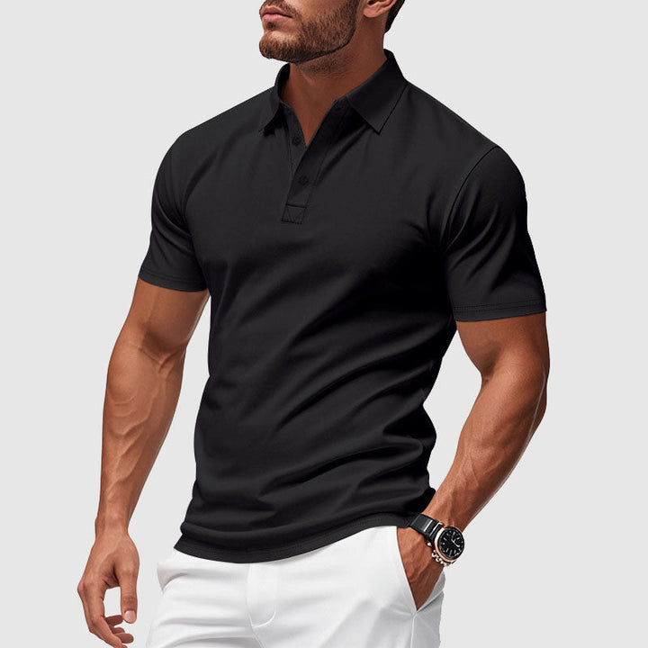 Polo Performance en Polyester Mélangé Ultra-Doux avec Col Structuré – Azure Crest 4