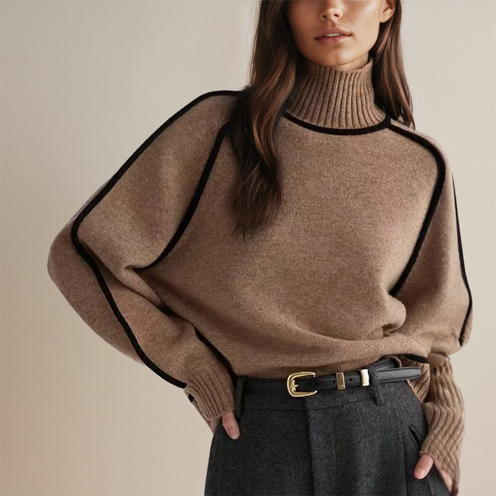 Pull Col Roulé Élégant en Maille Douce – Tunique Automnale Chic 2