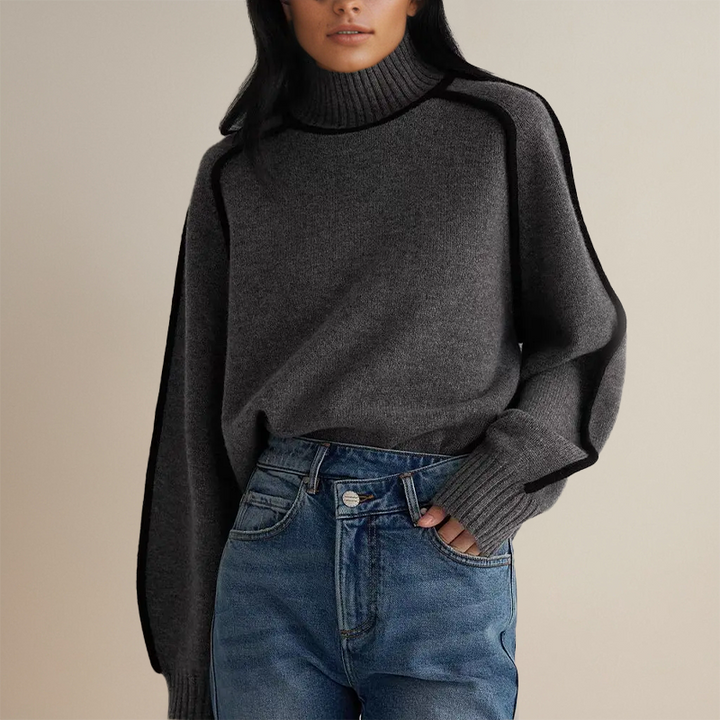 Pull Col Roulé Élégant en Maille Douce – Tunique Automnale Chic 4
