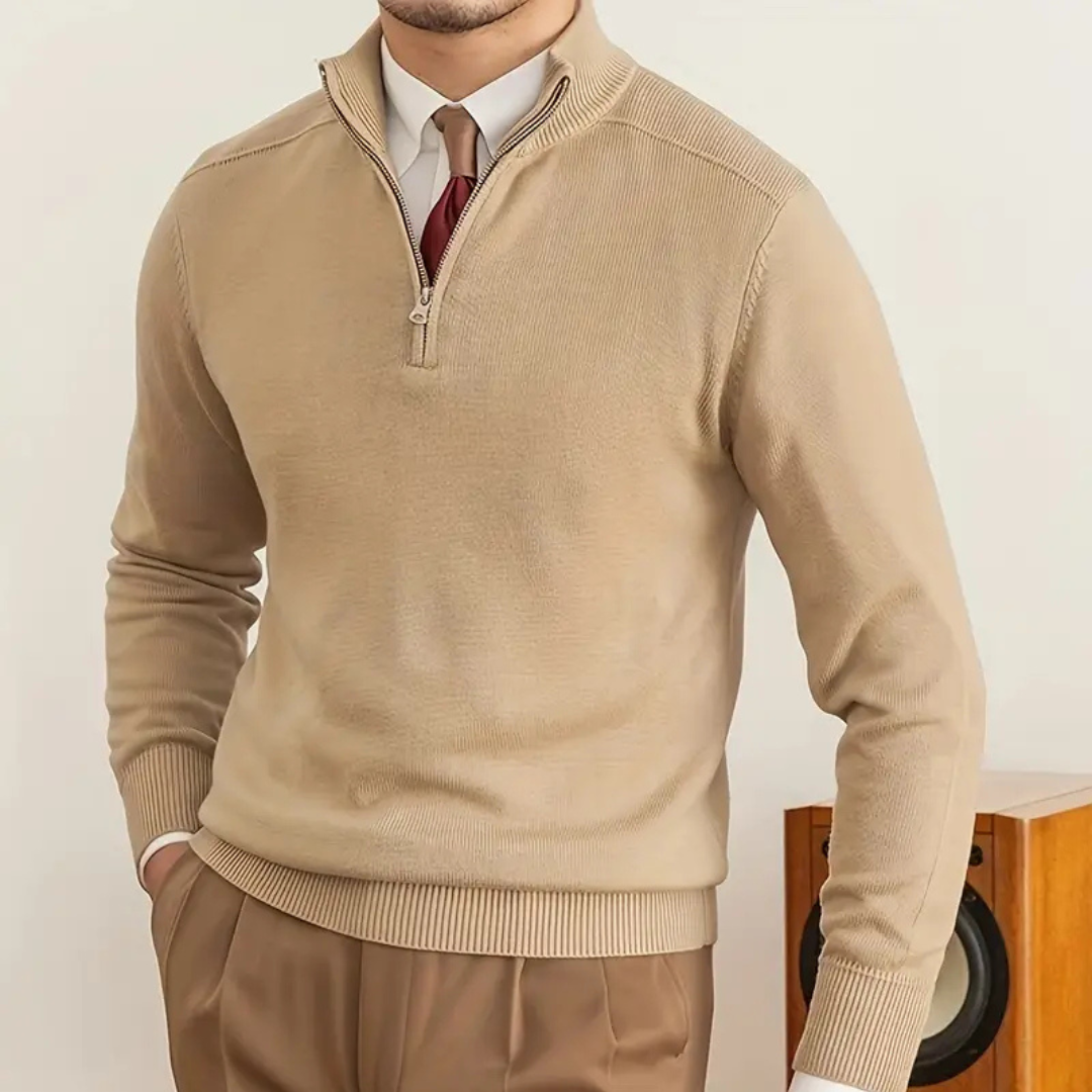 Pull Homme Hiver Col Roulé Zippé en Coton Premium - Élégance et Confort pour Toutes Occasions 0