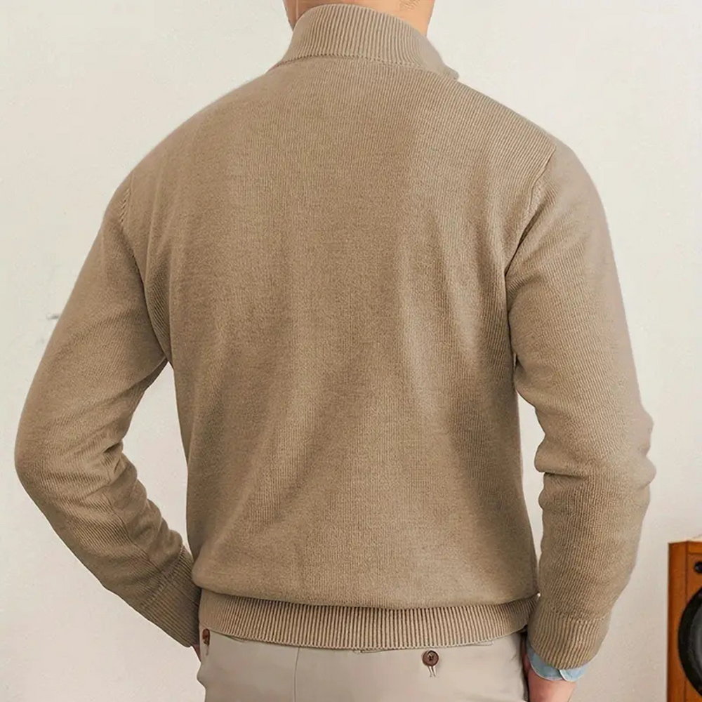 Pull Homme Hiver Col Roulé Zippé en Coton Premium - Élégance et Confort pour Toutes Occasions 1