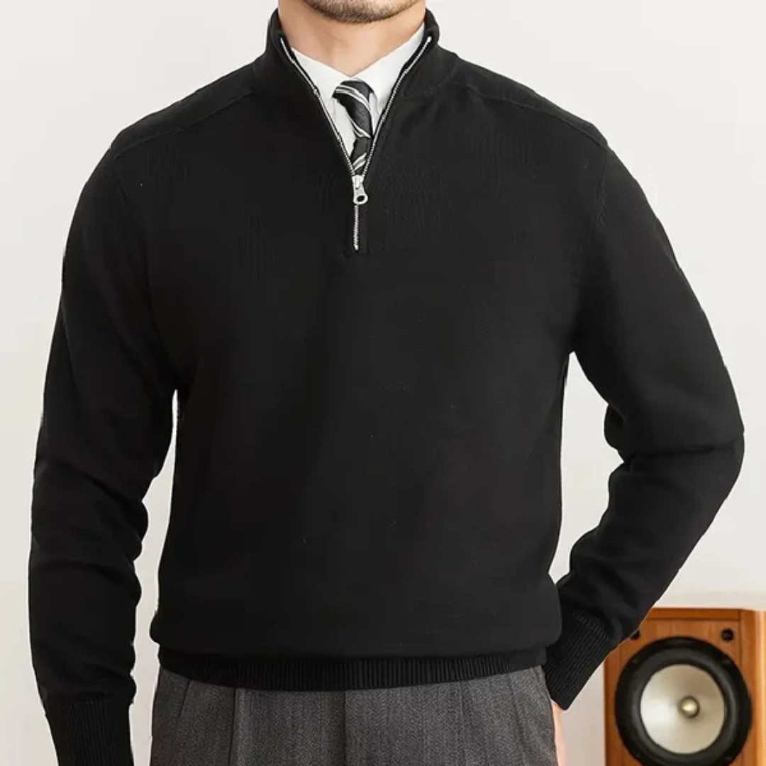 Pull Homme Hiver Col Roulé Zippé en Coton Premium - Élégance et Confort pour Toutes Occasions 2
