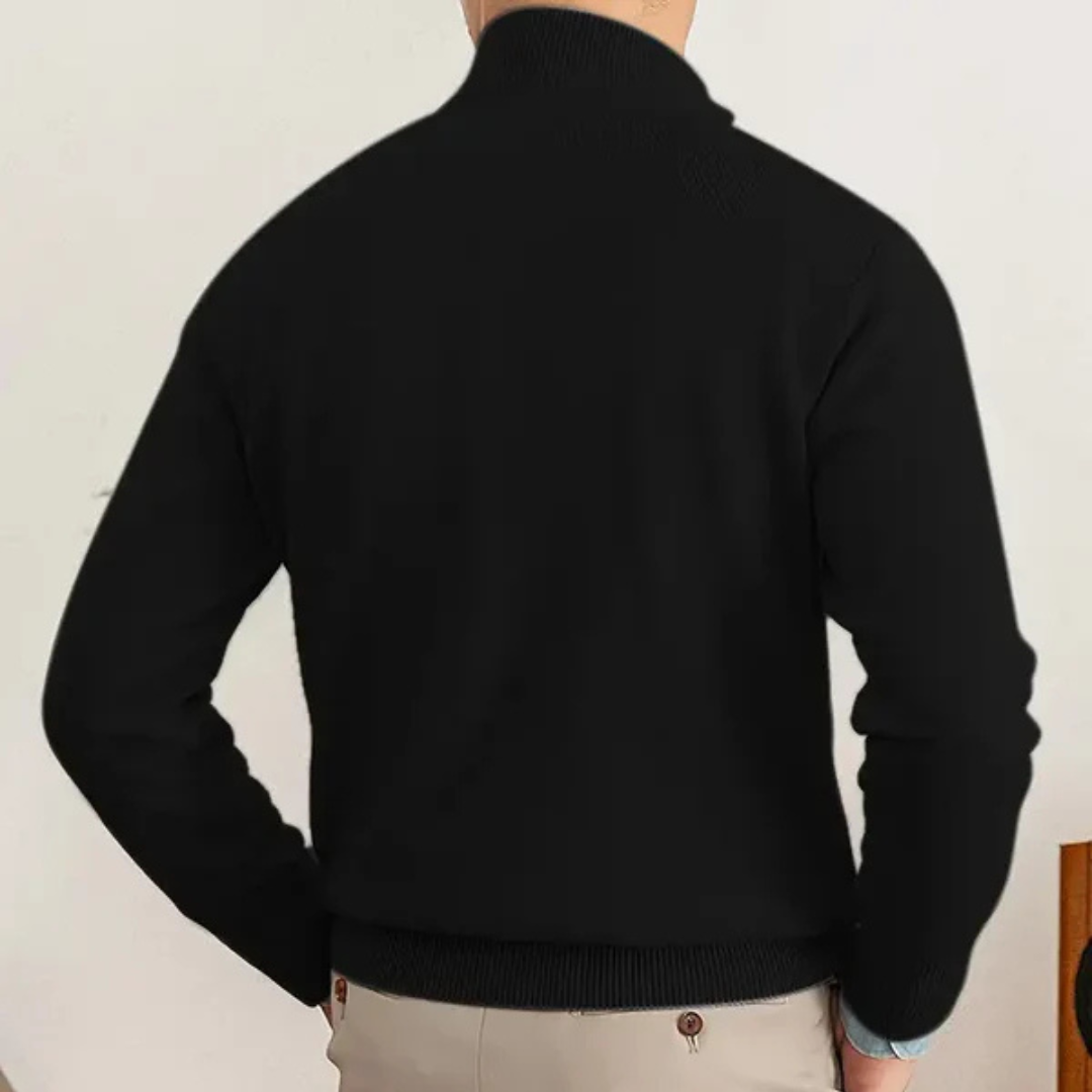 Pull Homme Hiver Col Roulé Zippé en Coton Premium - Élégance et Confort pour Toutes Occasions 3