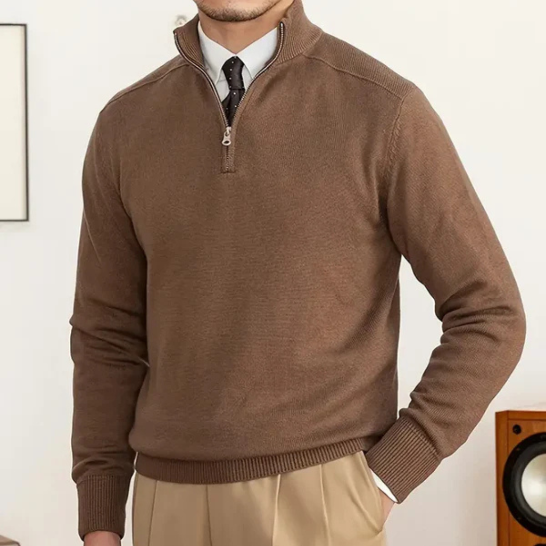 Pull Homme Hiver Col Roulé Zippé en Coton Premium - Élégance et Confort pour Toutes Occasions 5