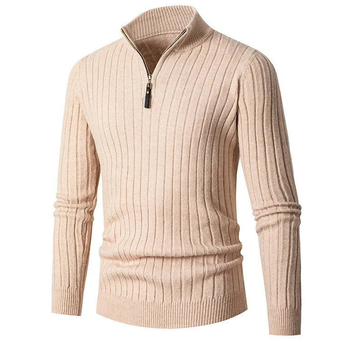 Pull Homme Zippé à Col Montant en Coton Premium - Manches Longues, Coupe Ajustée, Idéal pour les Saisons Froides 8