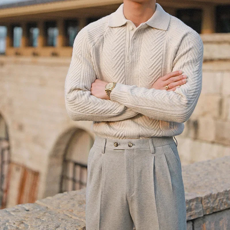 Pull Homme en Tricot à Manches Longues, Confortable et Élégant, Coupe Ajustée, Motif Distinctif – Disponible en S, M, L, XL 2