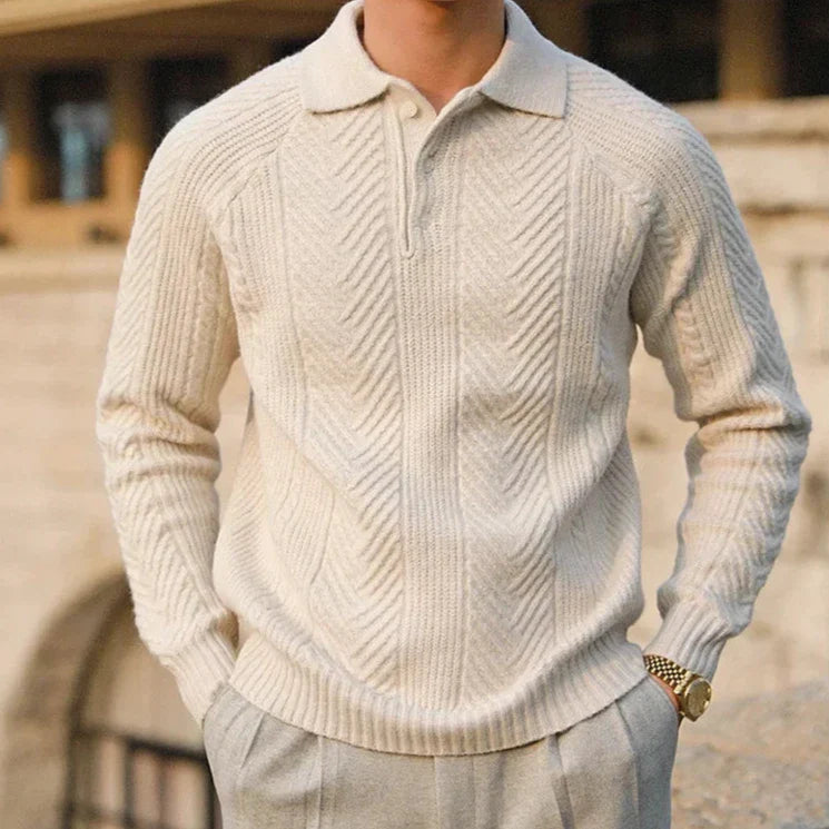 Pull Homme en Tricot à Manches Longues, Confortable et Élégant, Coupe Ajustée, Motif Distinctif – Disponible en S, M, L, XL 3