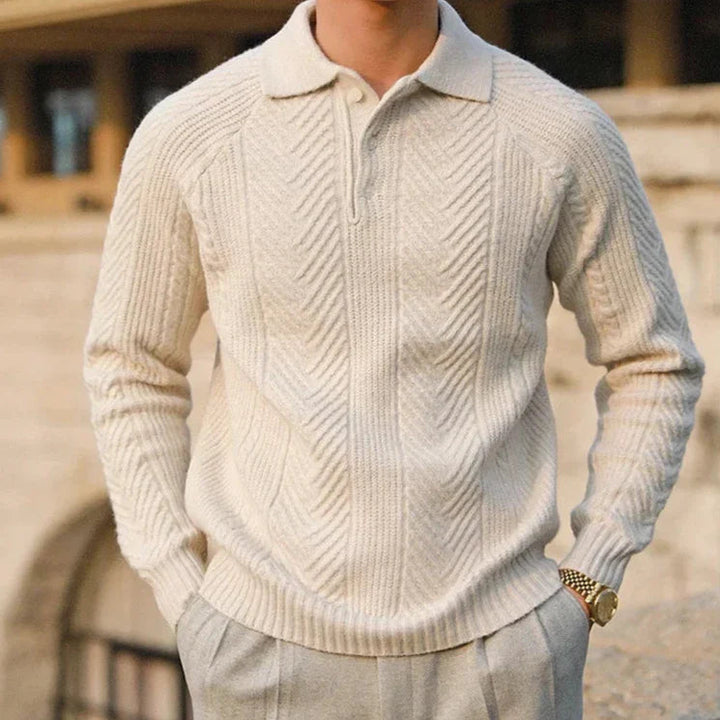 Pull Homme en Tricot à Manches Longues, Confortable et Élégant, Coupe Ajustée, Motif Distinctif – Disponible en S, M, L, XL 3