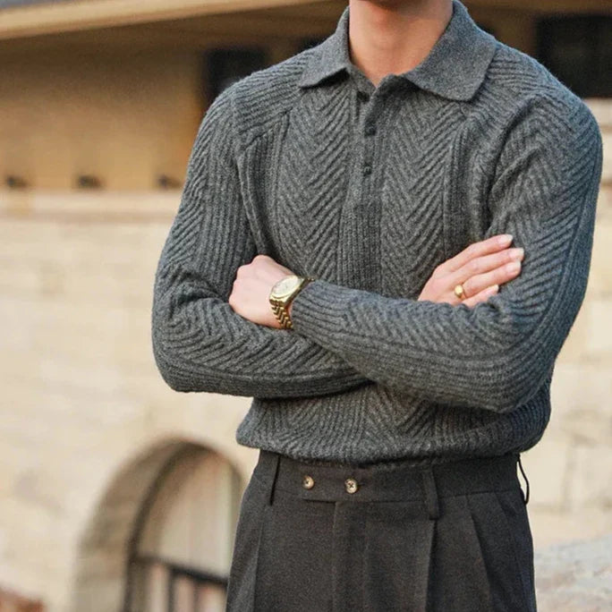 Pull Homme en Tricot à Manches Longues, Confortable et Élégant, Coupe Ajustée, Motif Distinctif – Disponible en S, M, L, XL 7
