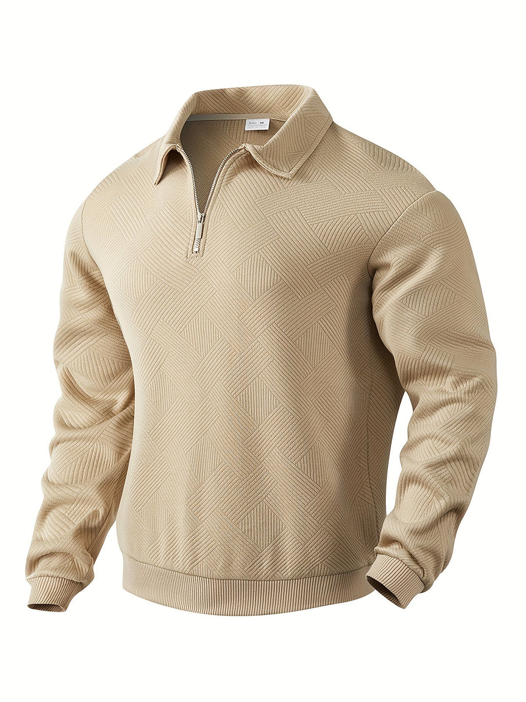 Pull Vintage Géométrique avec Zip – Confort et Style pour Toutes Occasions 0