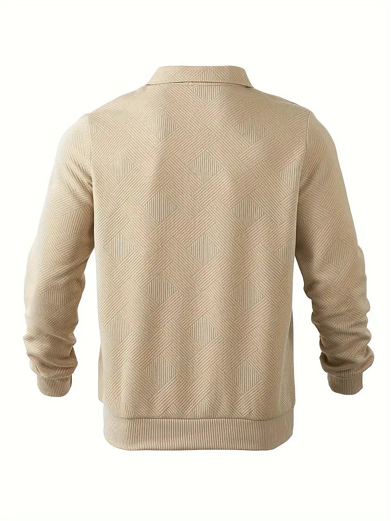 Pull Vintage Géométrique avec Zip – Confort et Style pour Toutes Occasions 1