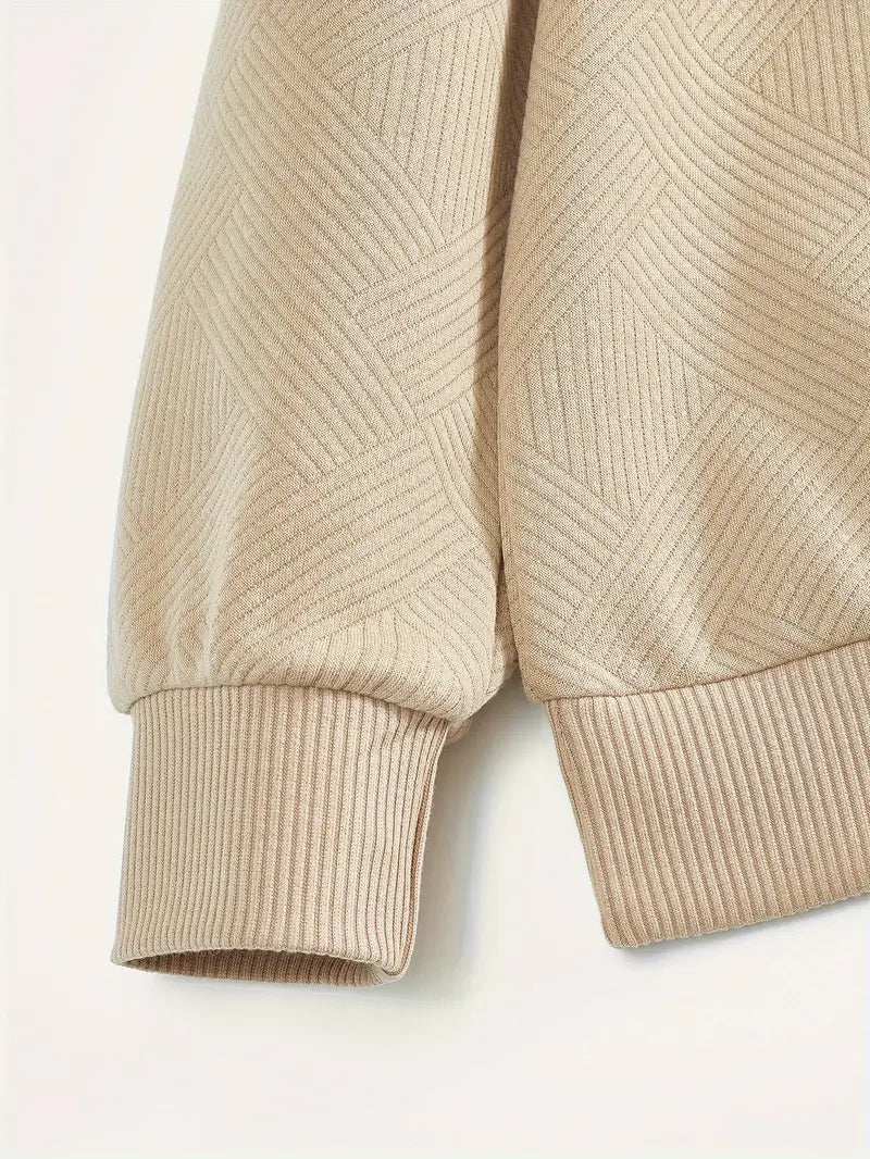 Pull Vintage Géométrique avec Zip – Confort et Style pour Toutes Occasions 3
