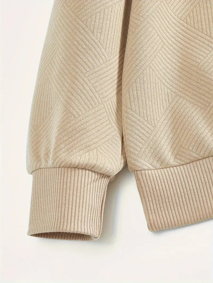Pull Vintage Géométrique avec Zip – Confort et Style pour Toutes Occasions 3
