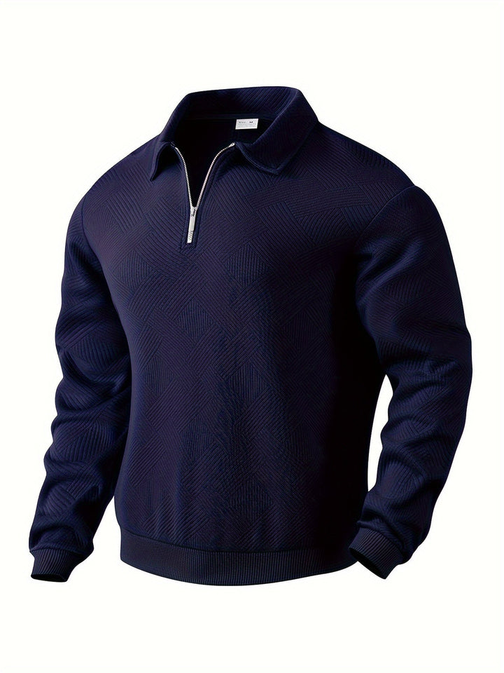 Pull Vintage Géométrique avec Zip – Confort et Style pour Toutes Occasions 9