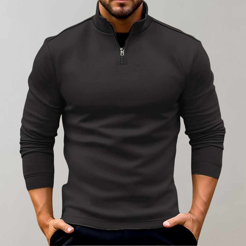 Pull d'hiver pour hommes avec col zippé – Confortable et élégant en plusieurs couleurs 0