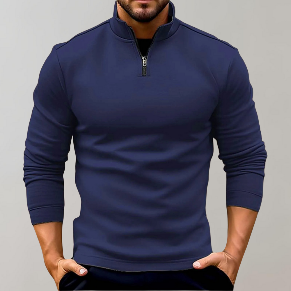 Pull d'hiver pour hommes avec col zippé – Confortable et élégant en plusieurs couleurs 1