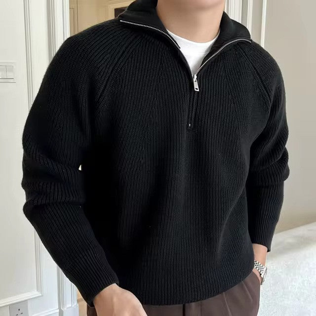 Pull en Coton Femme à Col Zippé Quart de Manche – Bleu Marine à Rayures Blanches, Manches Longues, Confort Doux 4
