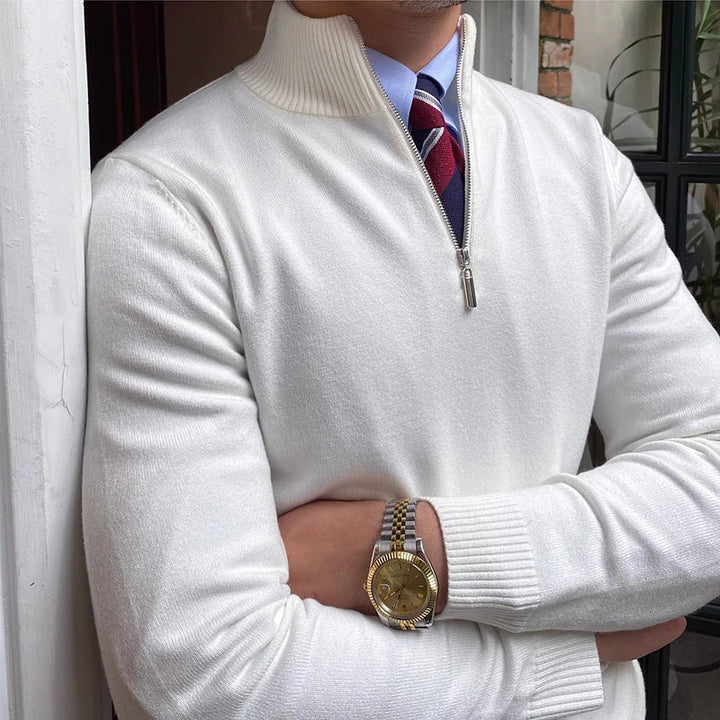 Pull en Laine Mi-Haut à Col Zippé pour Homme et Femme - Confort et Élégance en Mélange de Laine 4