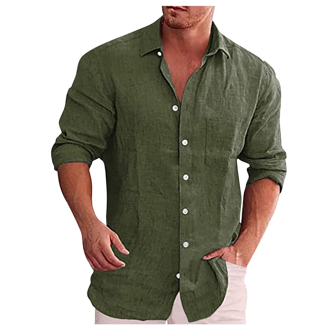 Variant image for Chemise en Lin Homme Décontractée avec Col Revers – Élégante et Confortable pour Toutes Occasions-26