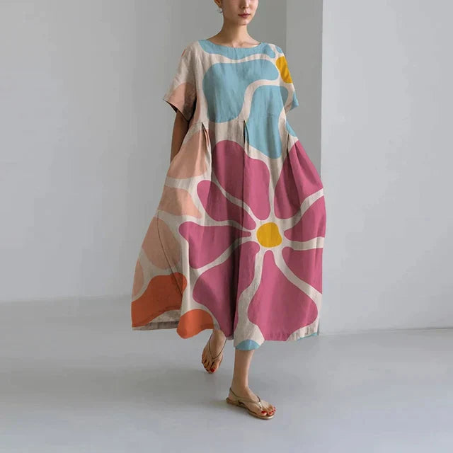 Robe Décontractée et Élégante avec Imprimé Floral – Confortable et Chic 0