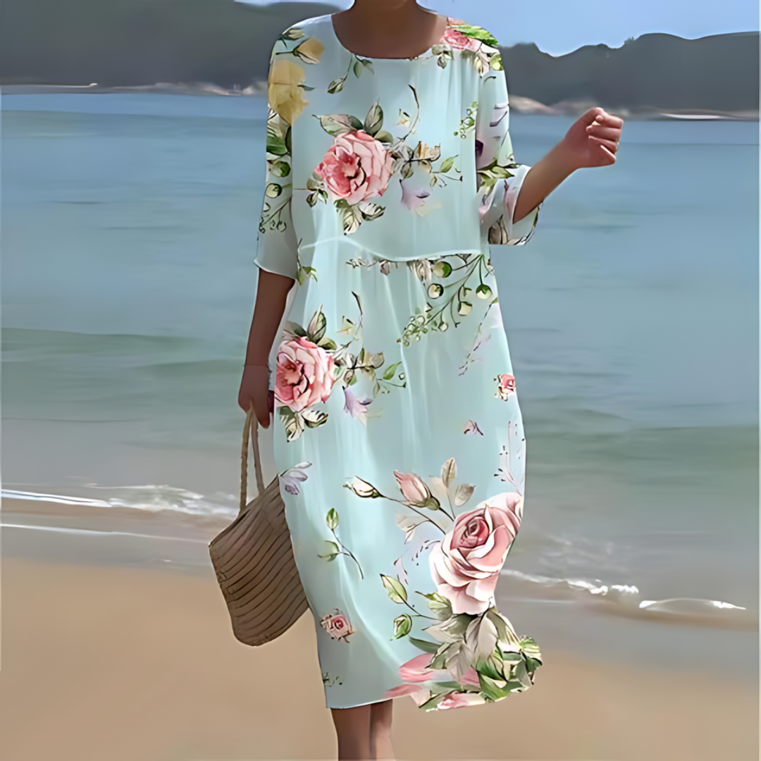 Robe Élégante en Coton avec Imprimé Floral – Style Classique et Confort Optimal 0