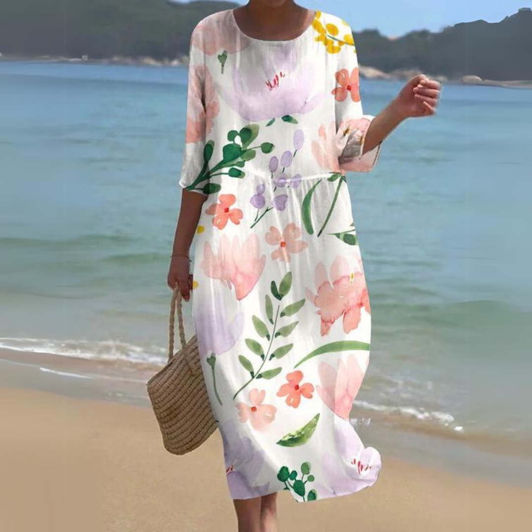 Robe Élégante en Coton avec Imprimé Floral – Style Classique et Confort Optimal 2
