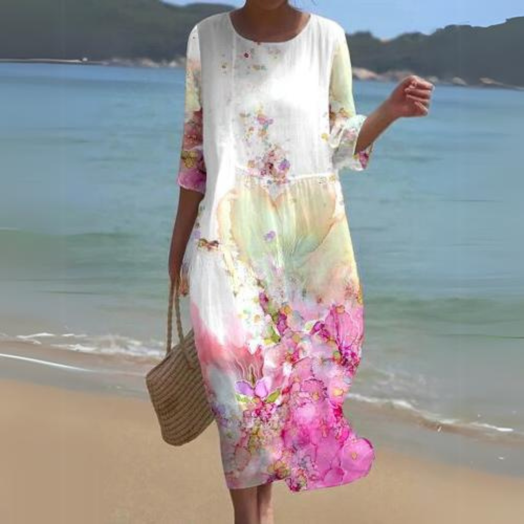 Robe Élégante en Coton avec Imprimé Floral – Style Classique et Confort Optimal 4