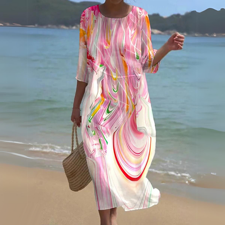 Robe Élégante en Coton avec Imprimé Floral – Style Classique et Confort Optimal 6