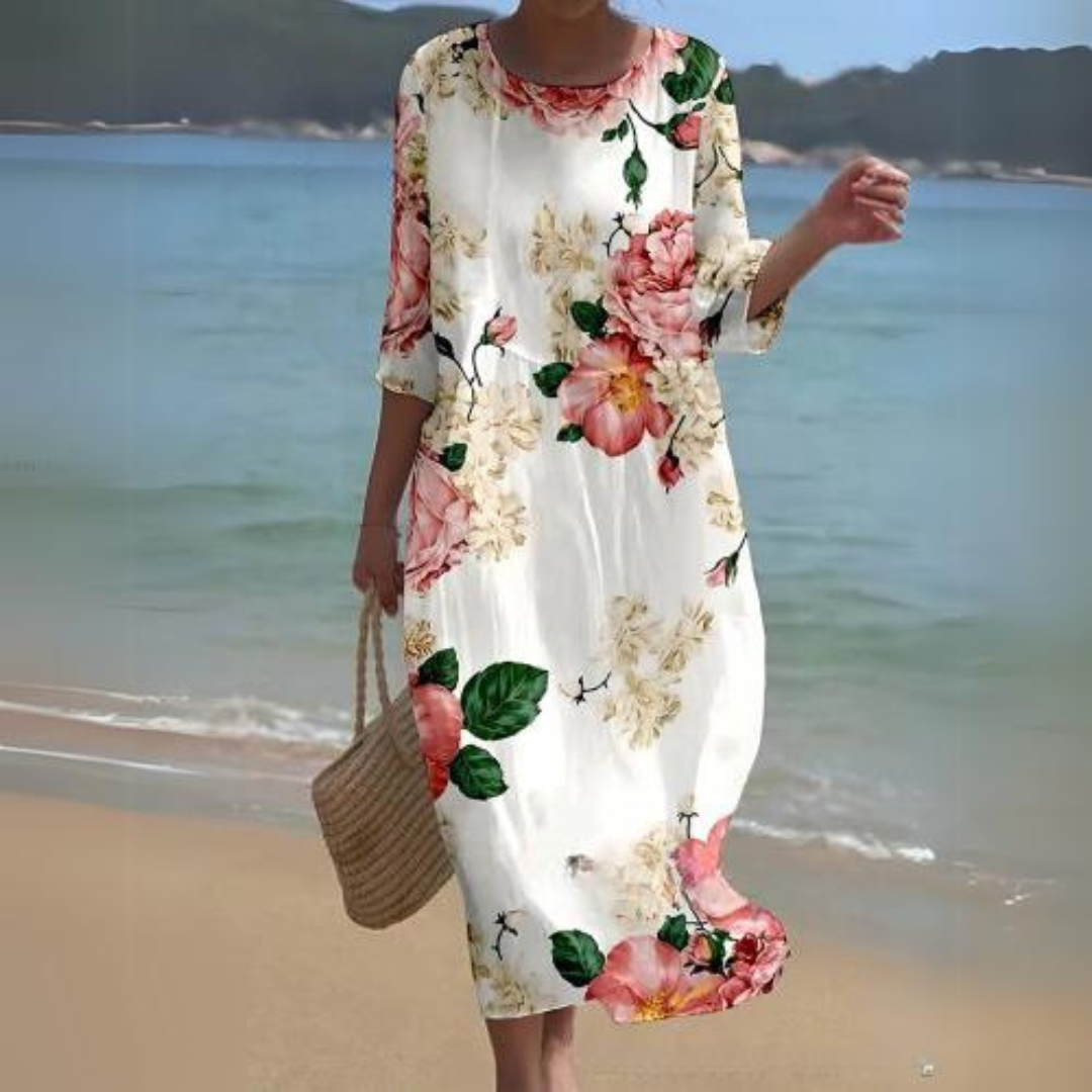 Robe Élégante en Coton avec Imprimé Floral – Style Classique et Confort Optimal 8