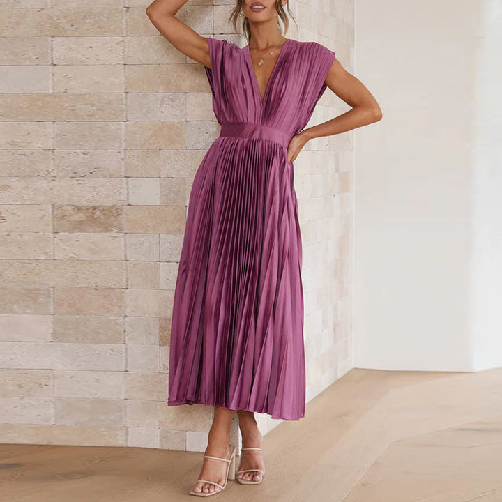 Robe Femme Élégante Longue V-Ausschnitt Taille M Polyester 4