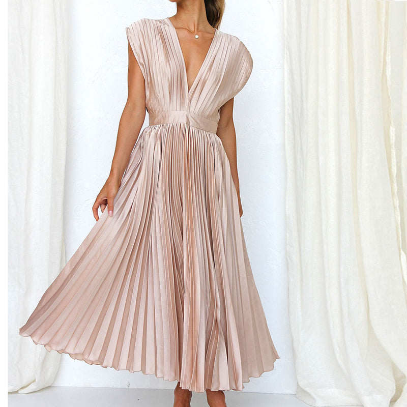 Robe Femme Élégante Longue V-Ausschnitt Taille M Polyester 8