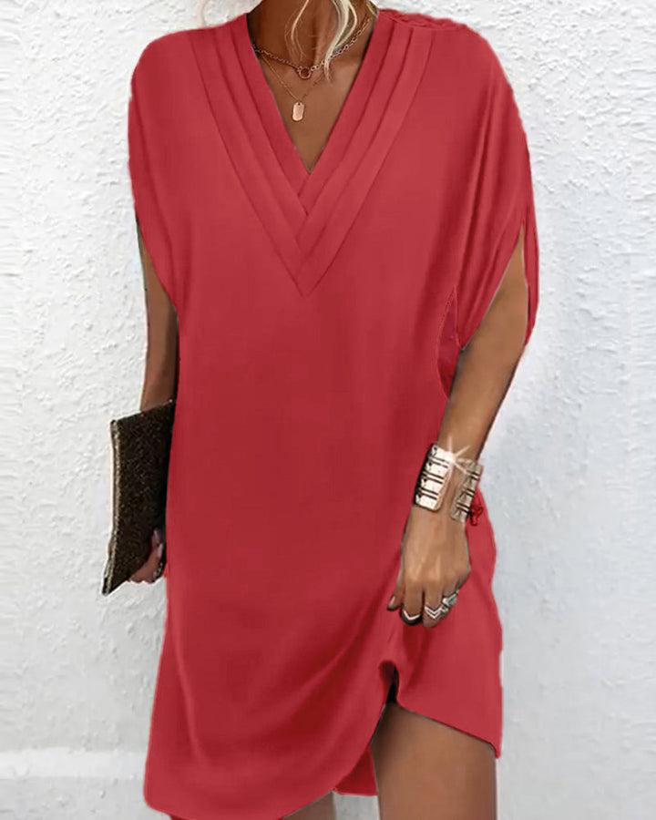 Robe Femme Élégante Unie Taille M Élasthanne Manches Fendues 11