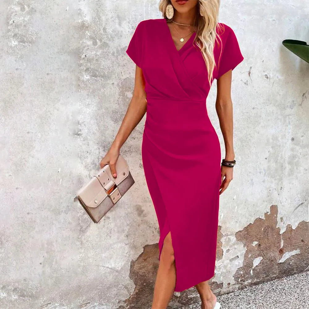 Robe Femme Mini V-Ausschnitt Taille M Coton Noir 10