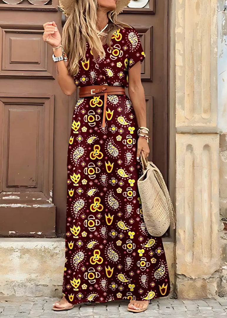Robe Longue Bohème Femme Élastique en Tissu Léger pour Été – Style Aéré et Confort Optimal 3