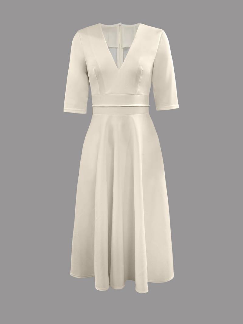 Robe Longue Femme Élégante à V-Ausschnitt – Confort et Style pour Soirées et Occasions Spéciales 3