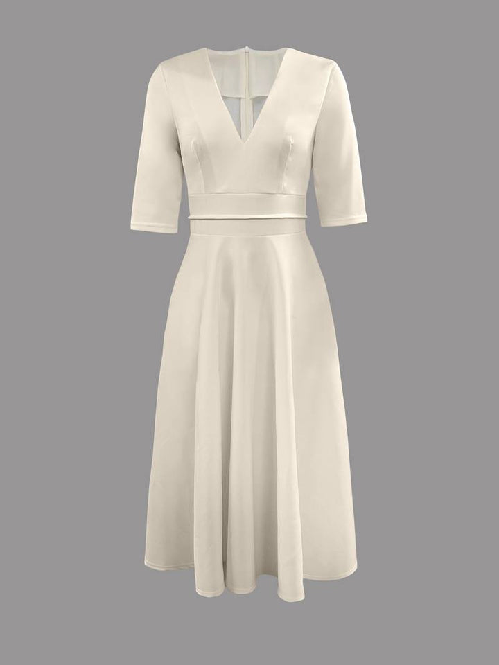 Robe Longue Femme Élégante à V-Ausschnitt – Confort et Style pour Soirées et Occasions Spéciales 3
