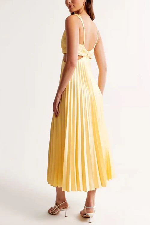 Robe Longue Femme Élégante avec Détails Plissés et Découpes Chic – Idéale pour Événements Spéciaux 1
