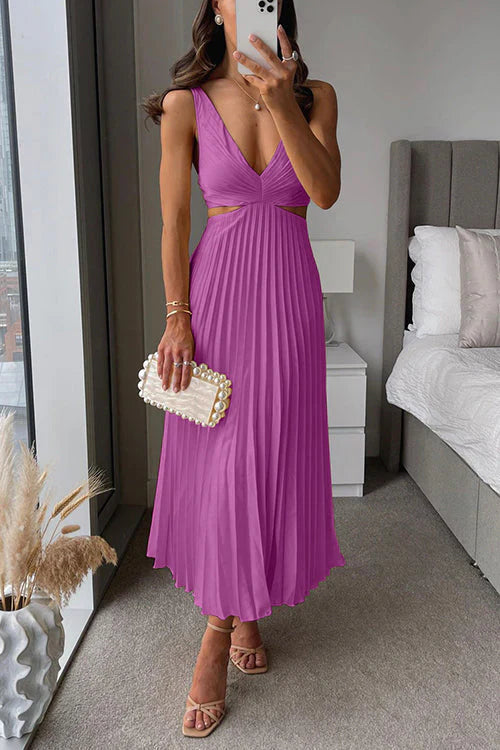 Robe Longue Femme Élégante avec Détails Plissés et Découpes Chic – Idéale pour Événements Spéciaux 8