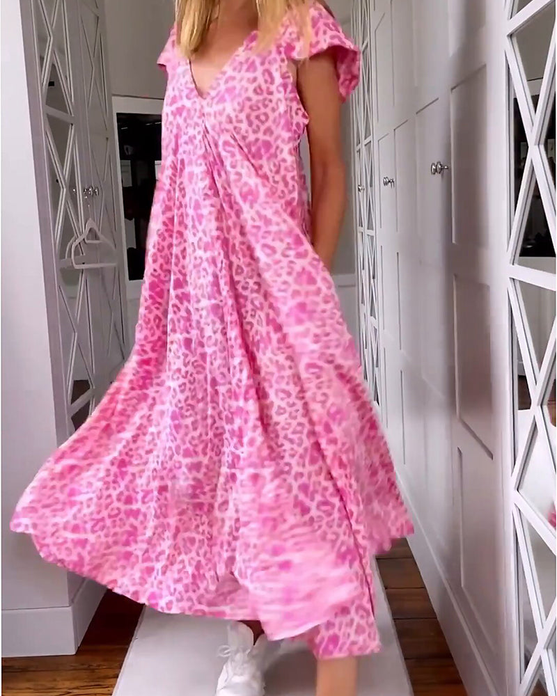 Robe Longue Femme Imprimé Léopard Taille M Polyester 2