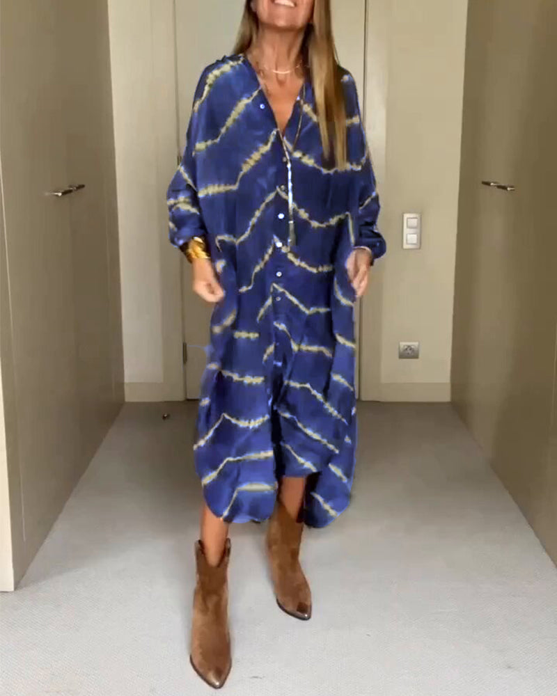 Robe Longue Femme Imprimée Taille M Mélange de Coton Col V Maxi Été 7