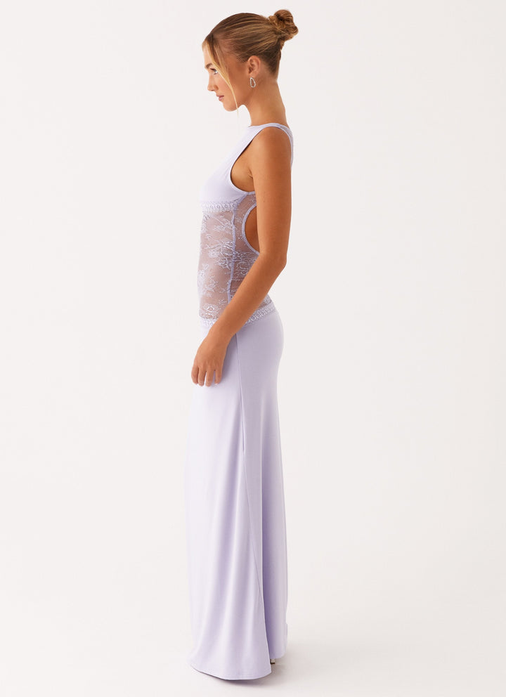 Robe Longue Femme Noire Élégante avec Détail en Dentelle Transparente – Maxi Longueur Été Chic 2