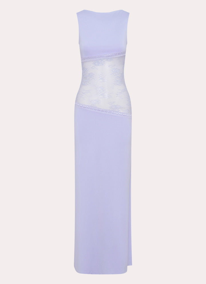 Robe Longue Femme Noire Élégante avec Détail en Dentelle Transparente – Maxi Longueur Été Chic 5