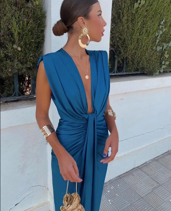 Robe Longue Femme Plissée en Tissu de Haute Qualité – Élégante et Légère pour Toutes les Occasions 0