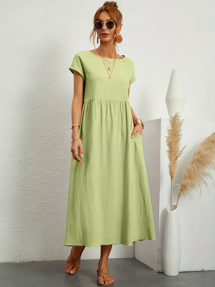 Robe Longue Femme en Coton Doux avec Poches – Élégante et Confortable pour Toutes Occasions 12